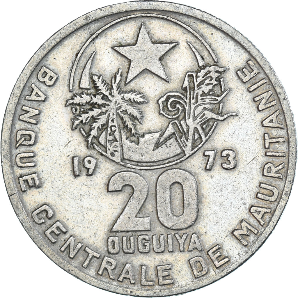 Moneda, Mauritania, 20 Ouguiya, 1973
