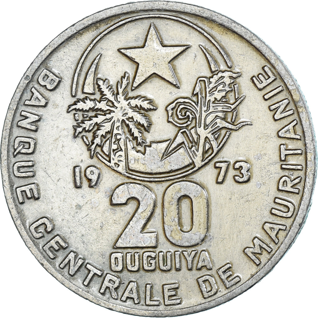 Moneda, Mauritania, 20 Ouguiya, 1973