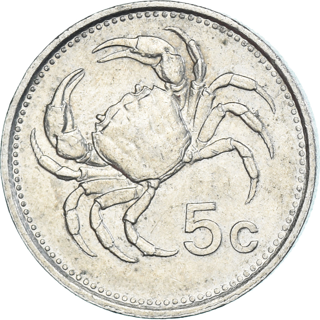 Coin, Malta, 5 Cents, 1986