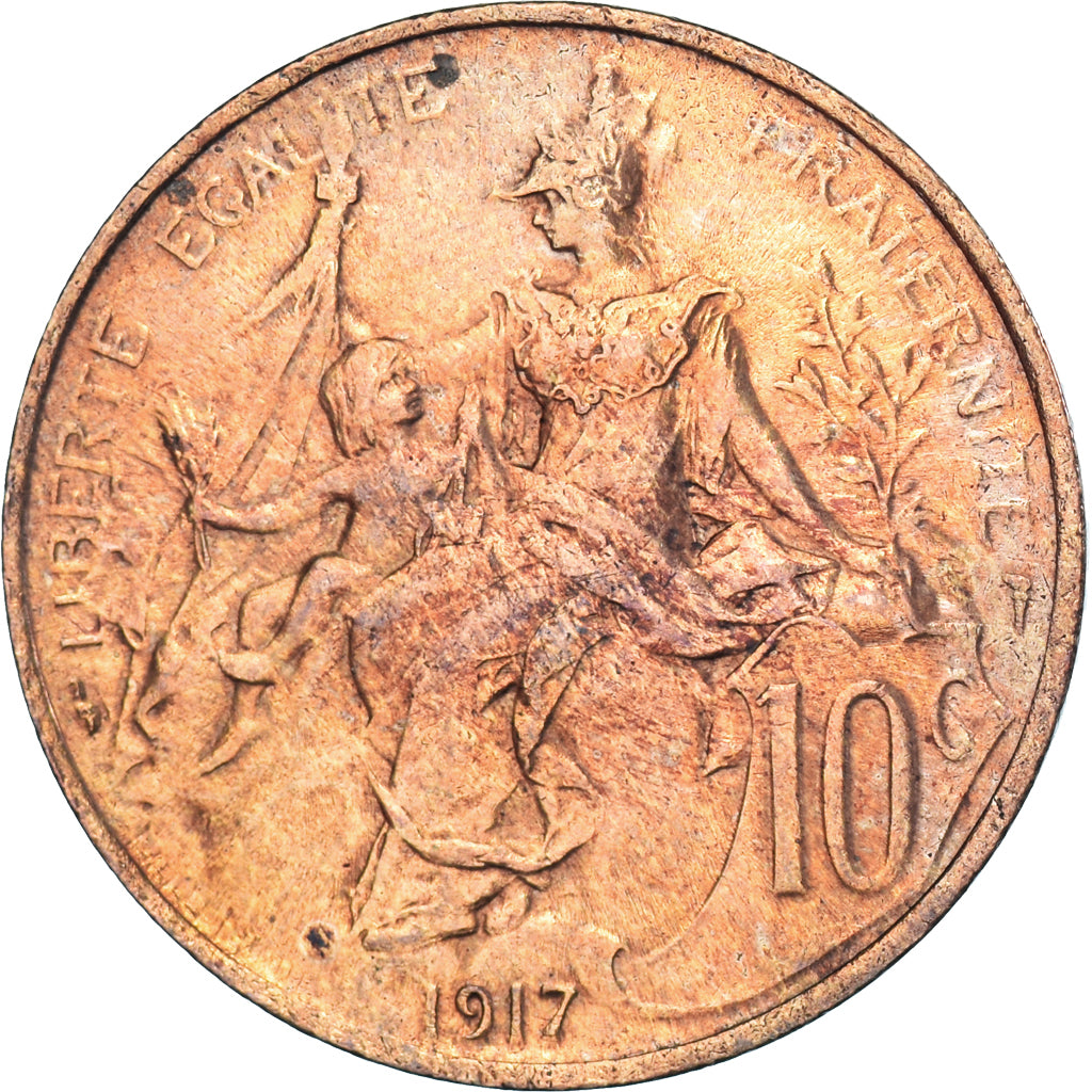 Coin, France, 10 Centimes, 1917