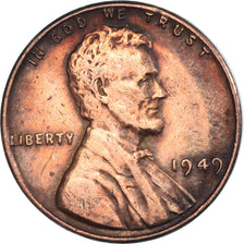 Coin, United States, Cent, 1949