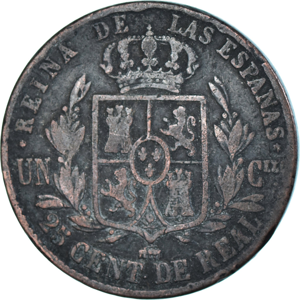 Coin, Spain, 25 Centimos, 1854