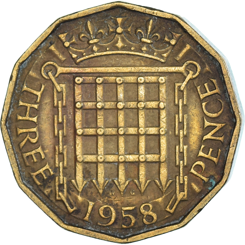 Monnaie, Grande-Bretagne, 3 Pence, 1958