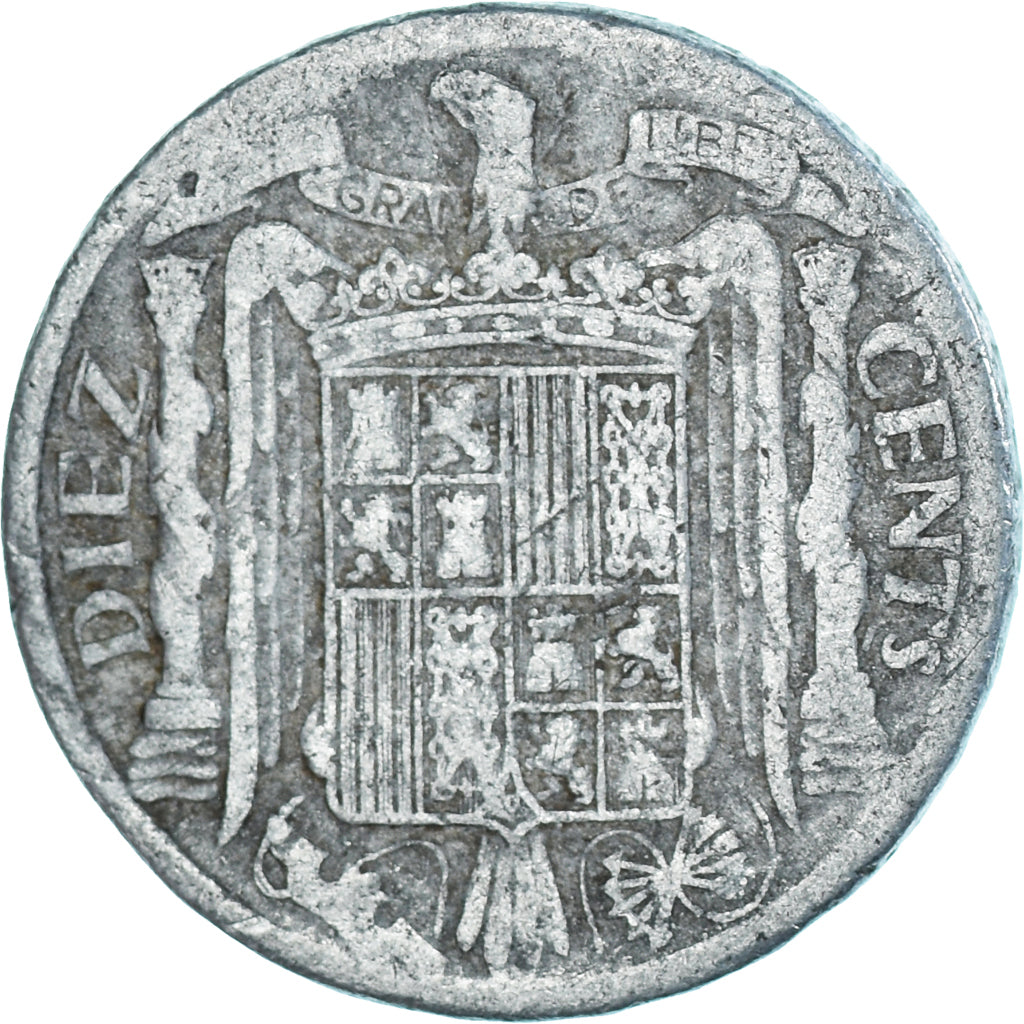 Münze, Spanien, 10 Centimos, 1945