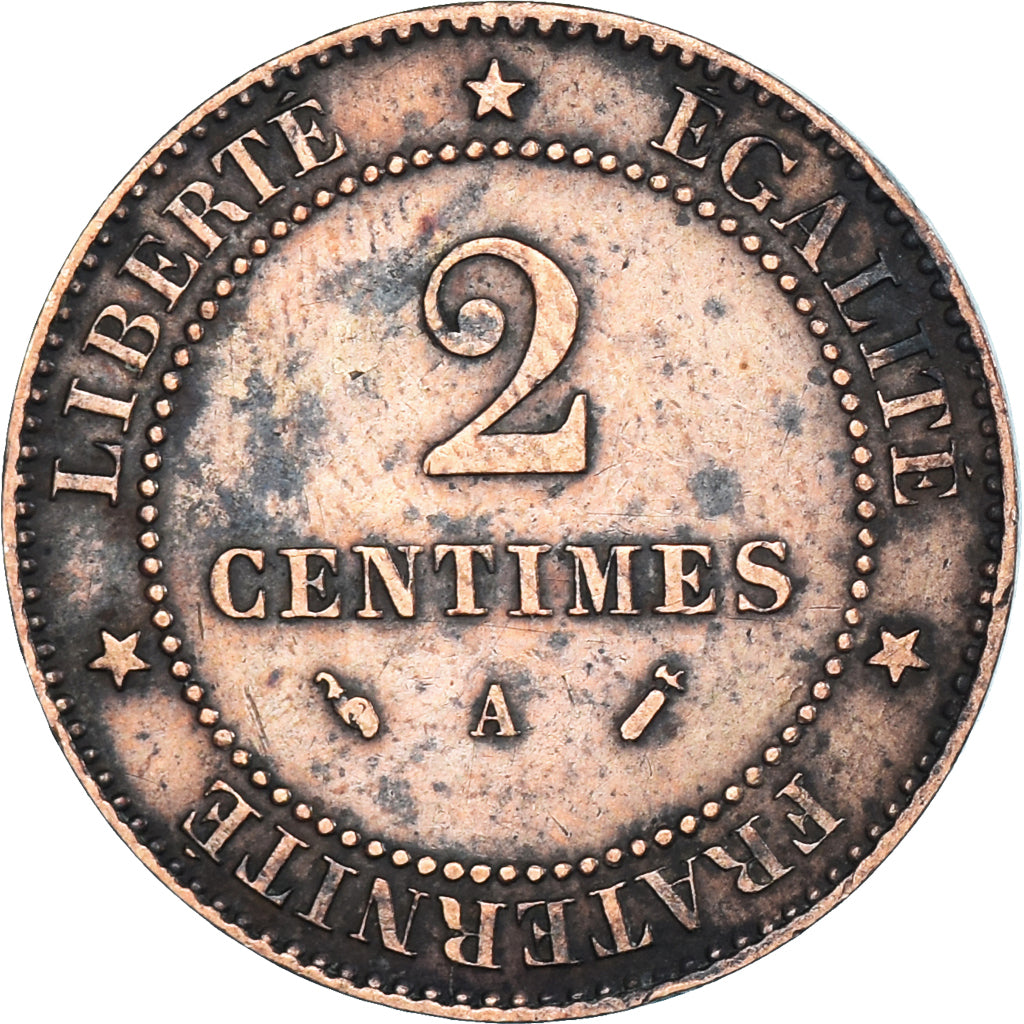 Coin, France, 2 Centimes, 1882