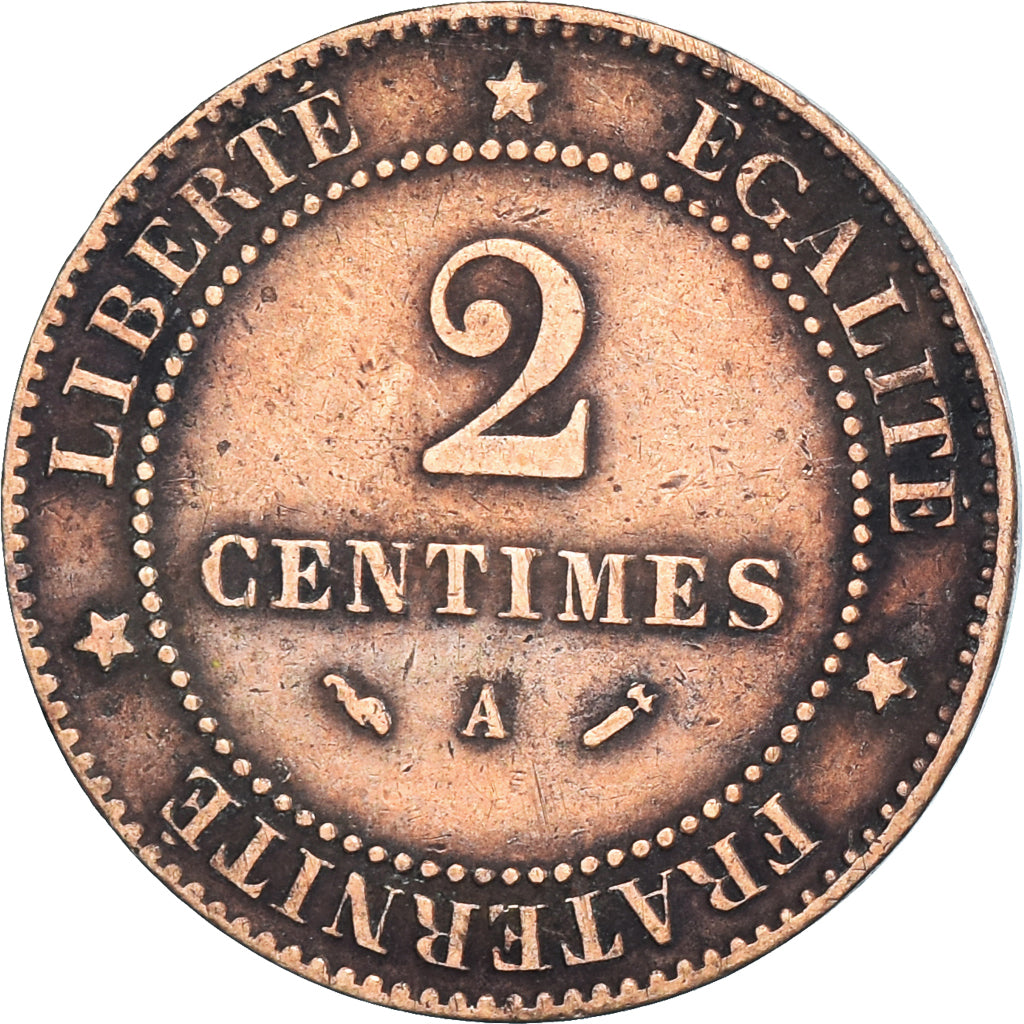 Coin, France, 2 Centimes, 1884