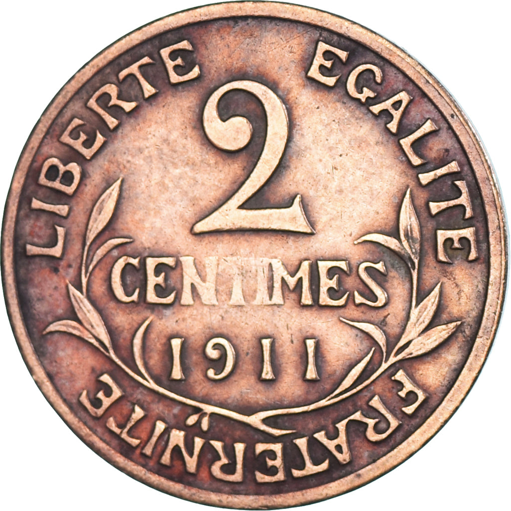 Moeda, França, 2 Centimes, 1911