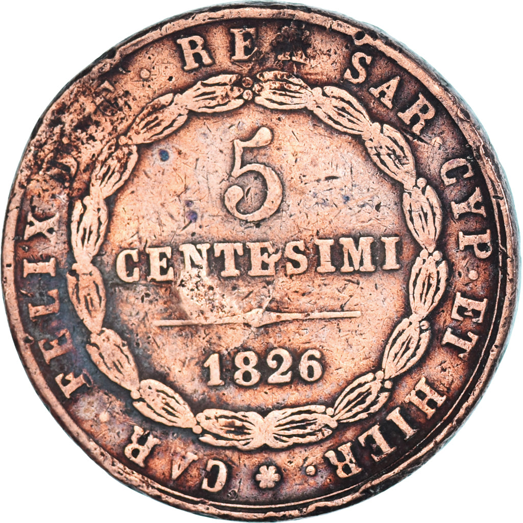 Moeda, Itália, 5 Centesimi, 1826