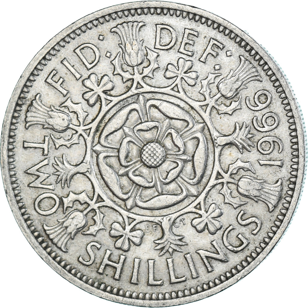 Moneta, Wielka Brytania, Florin, Two Shillings, 1966