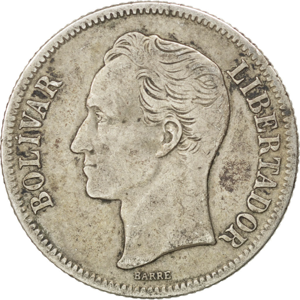 VENEZUELA, Gram 5, Bolivar, 1945, Philadelphia, KM #22a, EF(40-45), Silver, 23,.