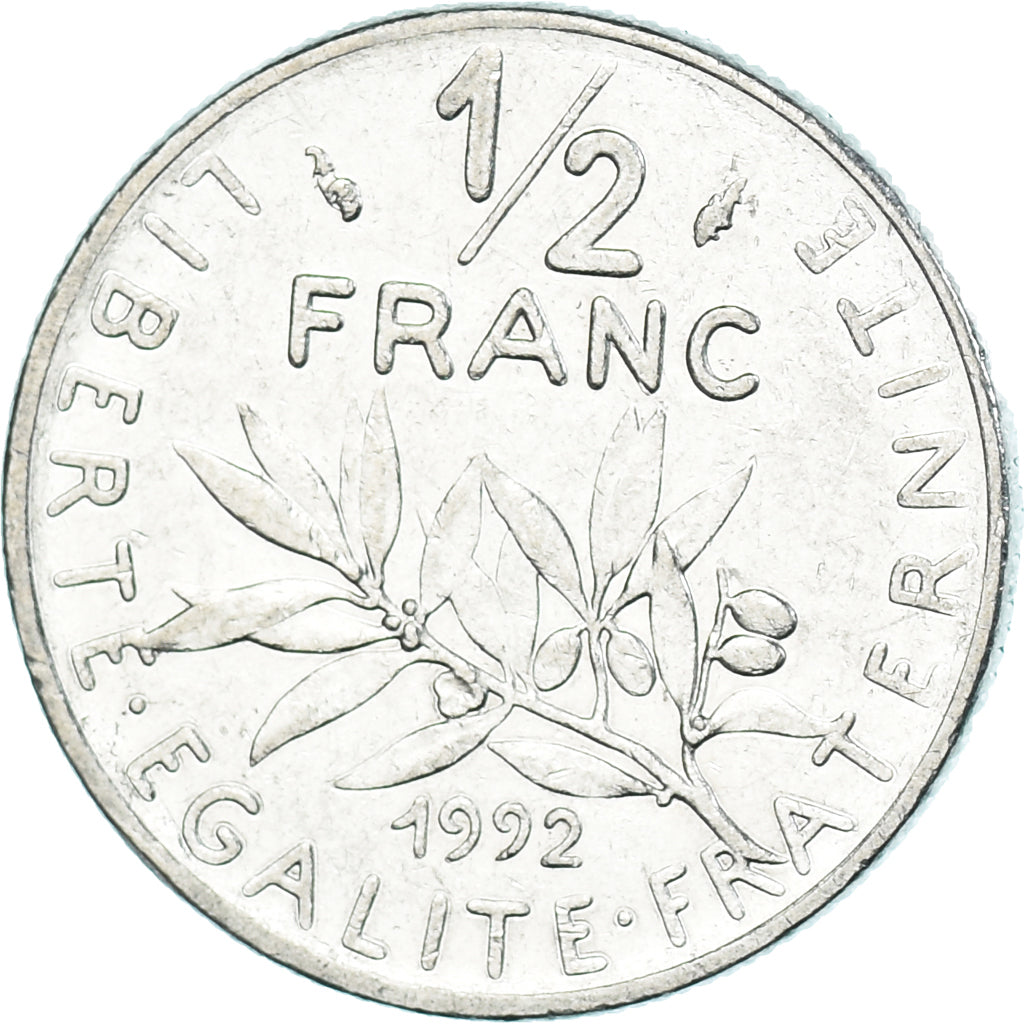 Münze, Frankreich, 1/2 Franc, 1992