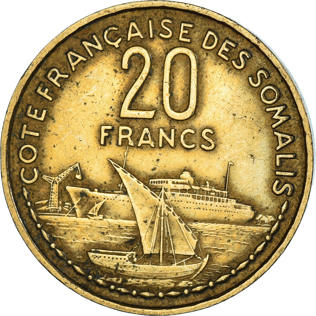 Coin, Somaliland, 20 Francs, 1952