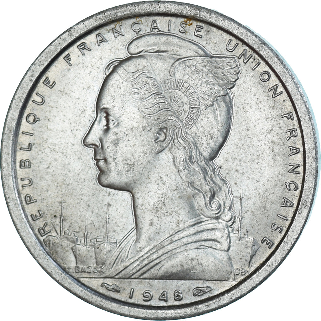 Coin, French West Africa, 2 Francs, 1948