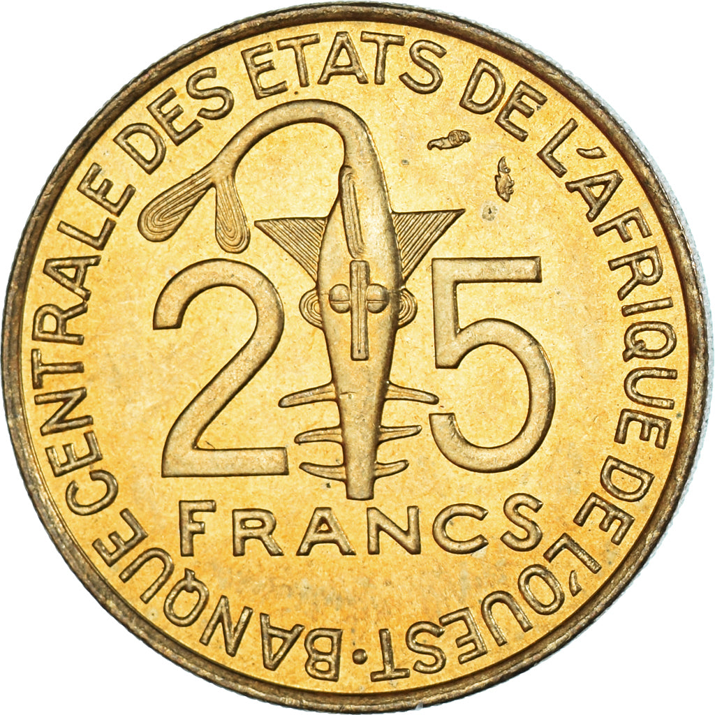 Münze, West African States, 25 Francs, 1976