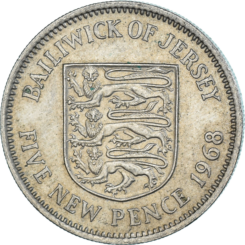 Moneta, Jersey, 5 New Pence, 1968