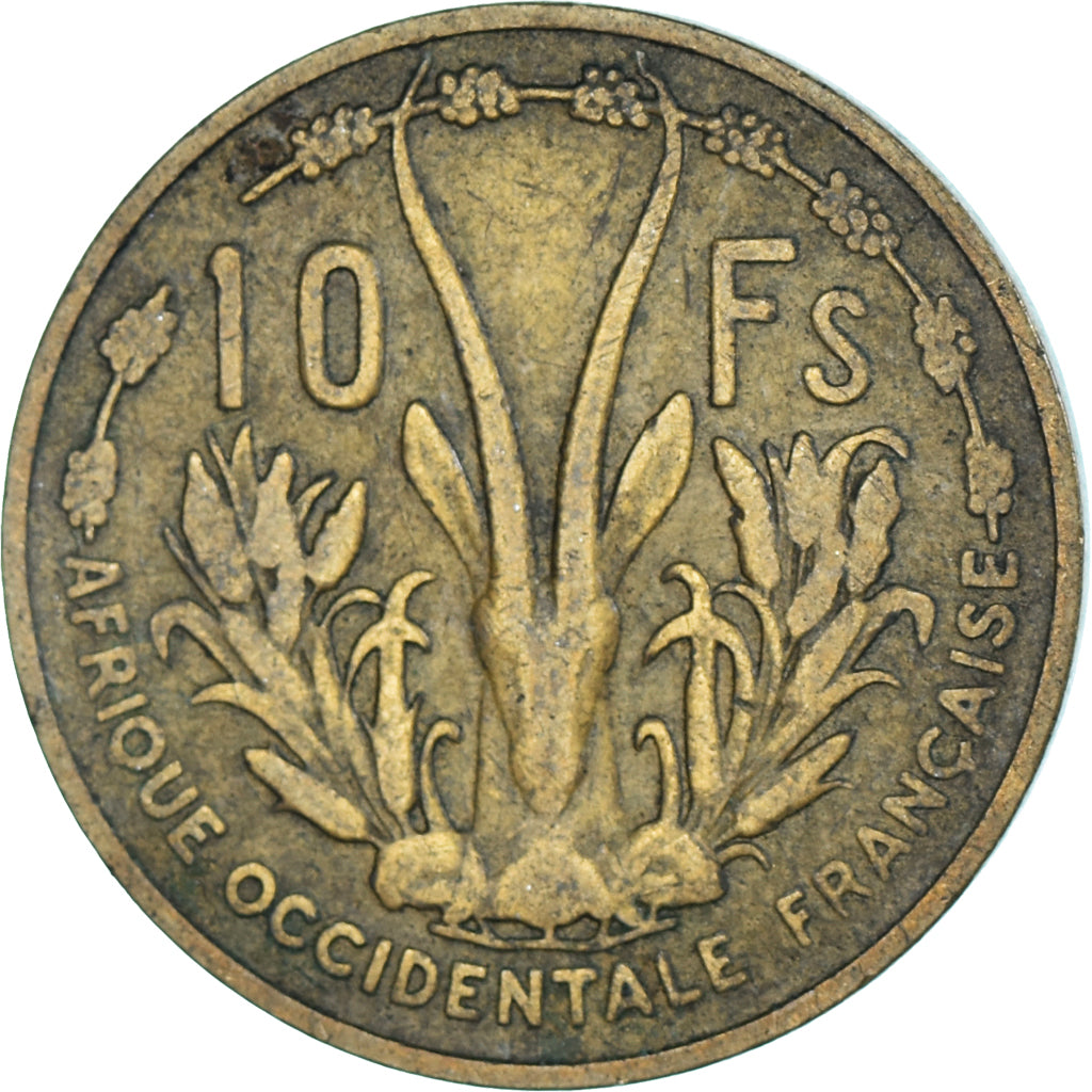 Coin, French West Africa, 10 Francs, 1956