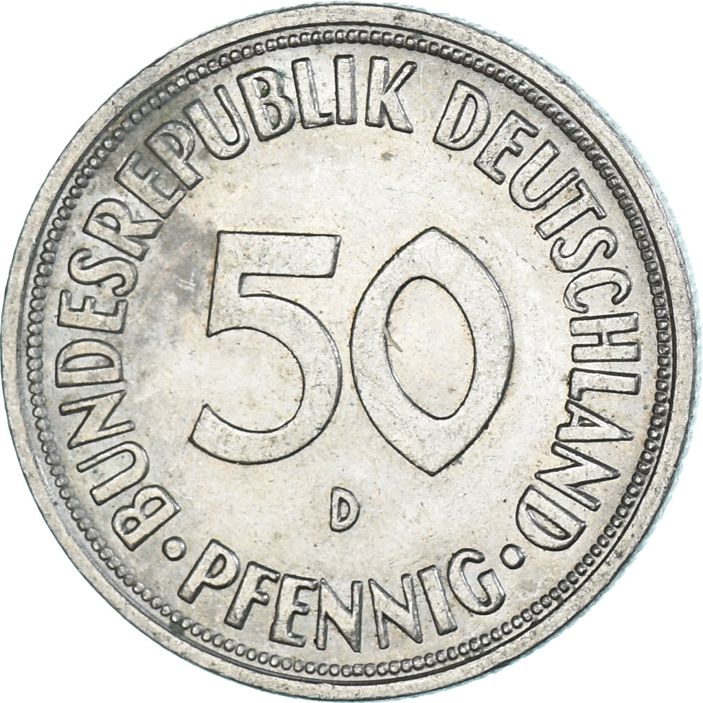 Moeda, Alemanha, 50 Pfennig, 1969