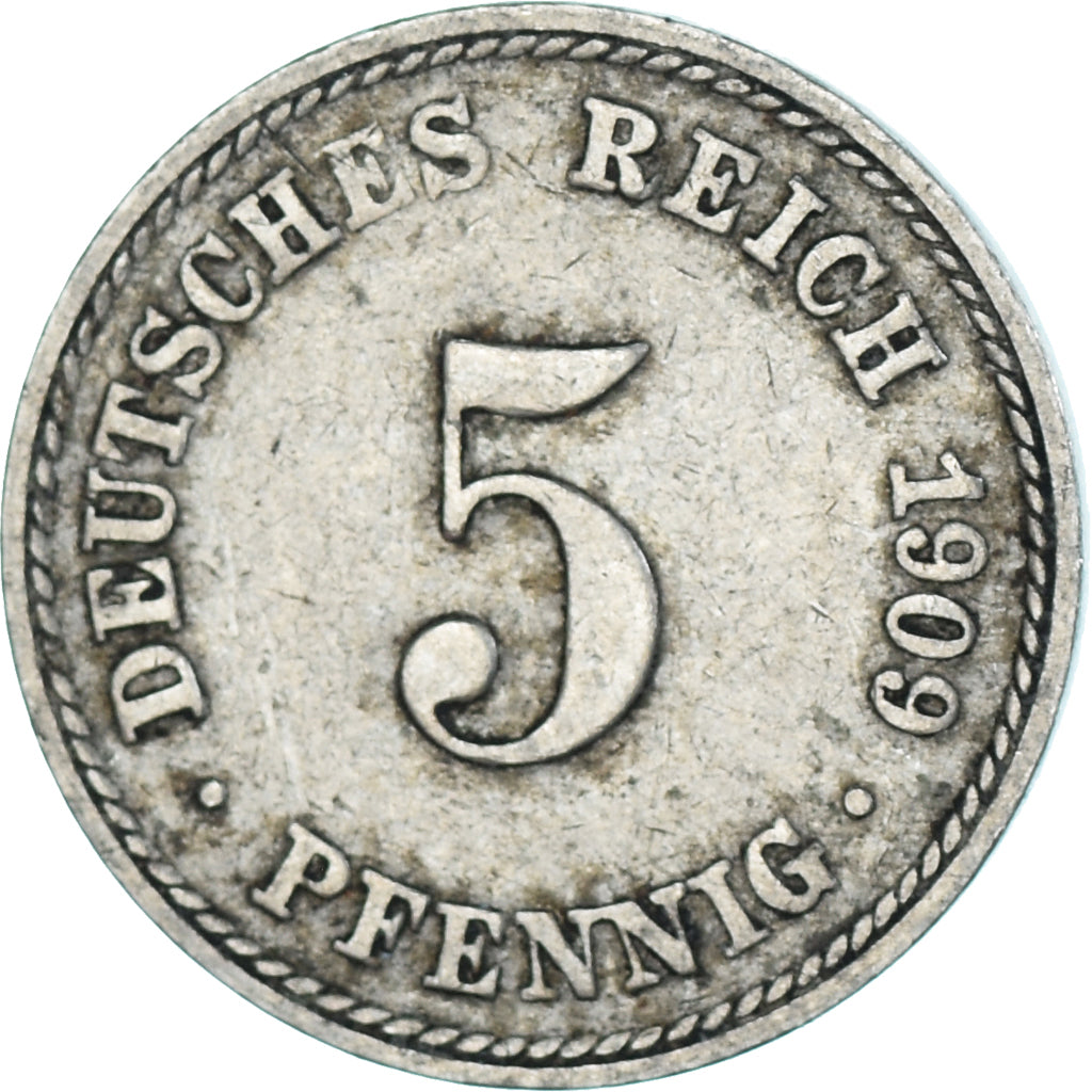 Moneta, Niemcy, 5 Pfennig, 1909