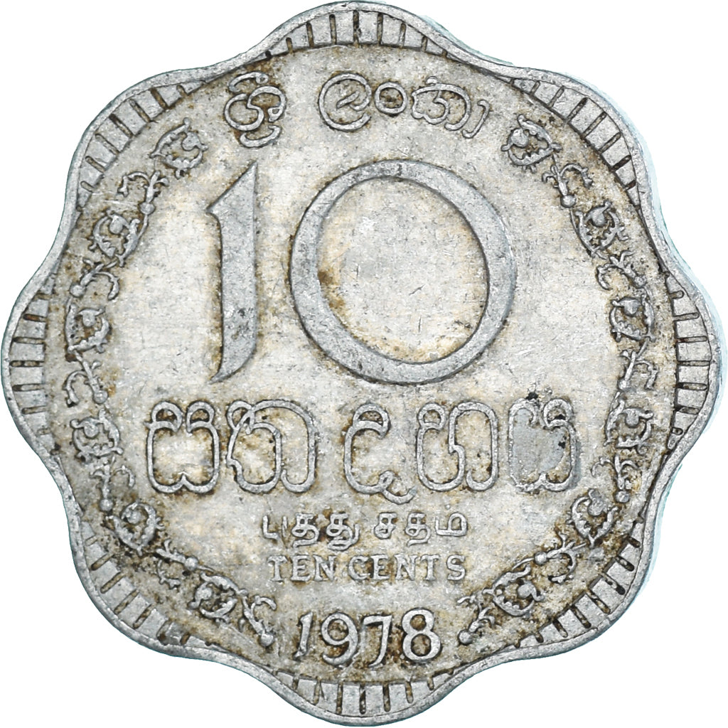 Moeda, Sri Lanka, 10 Cents, 1978