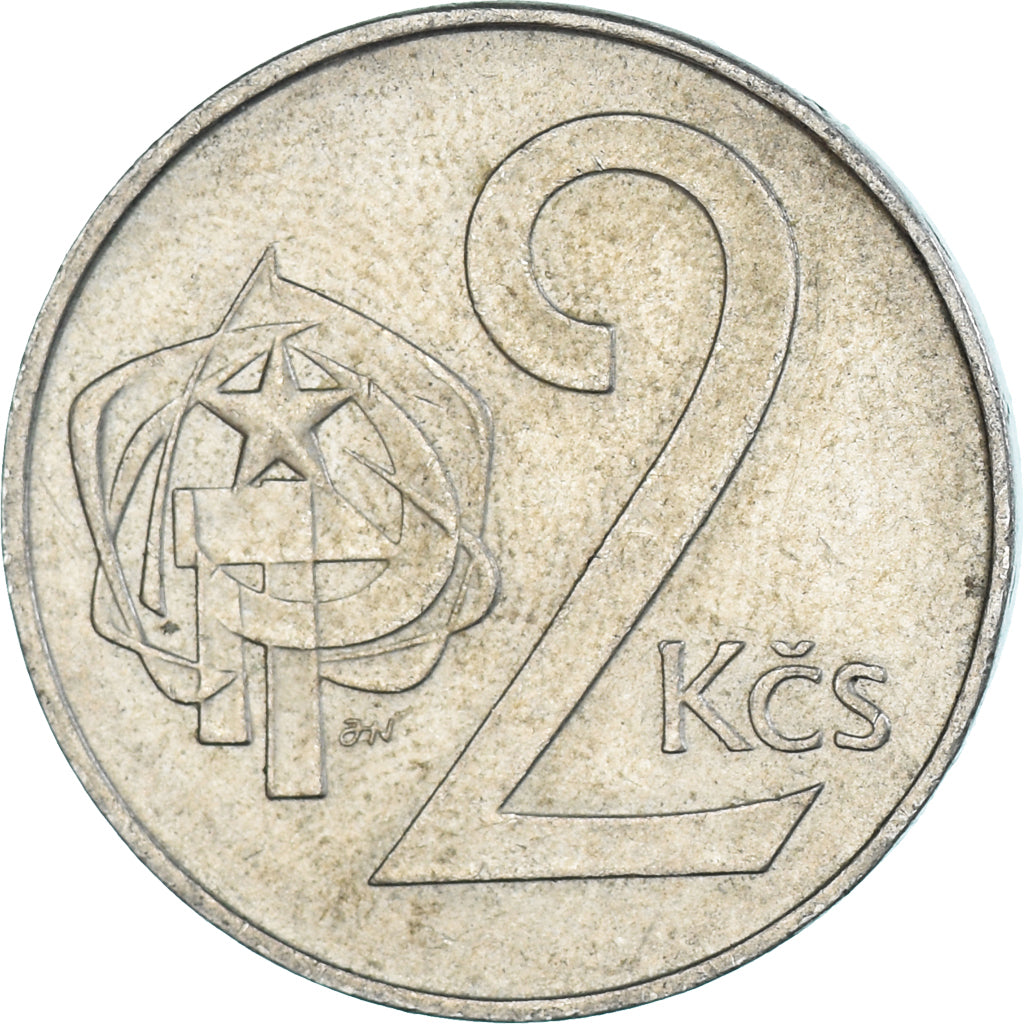 Coin, Czechoslovakia, 2 Koruny, 1989
