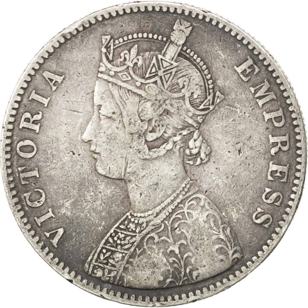 INDIA-BRITISH, Rupee, 1882, Bombay, KM #492, EF(40-45), Silver, 30.79, 11.45