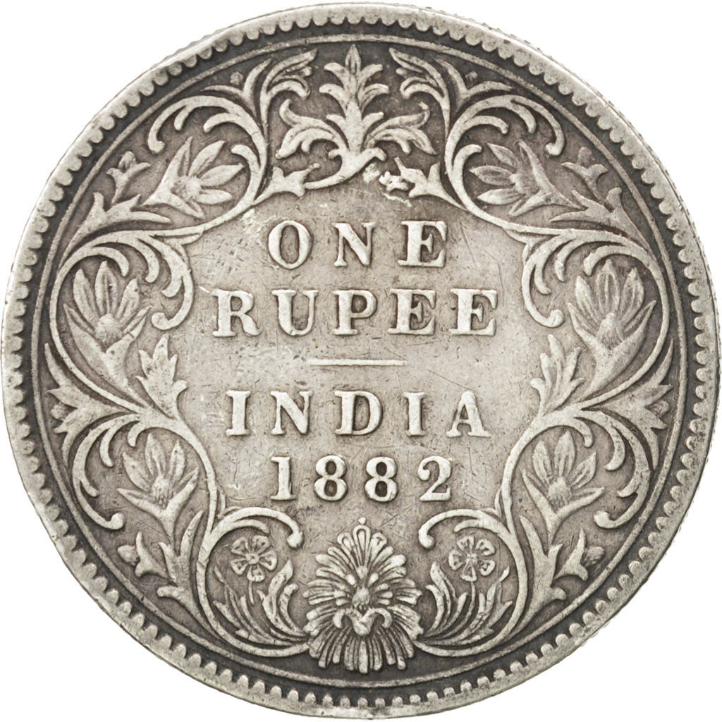 INDIA-BRITISH, Rupee, 1882, Bombay, KM #492, EF(40-45), Silver, 30.79, 11.45