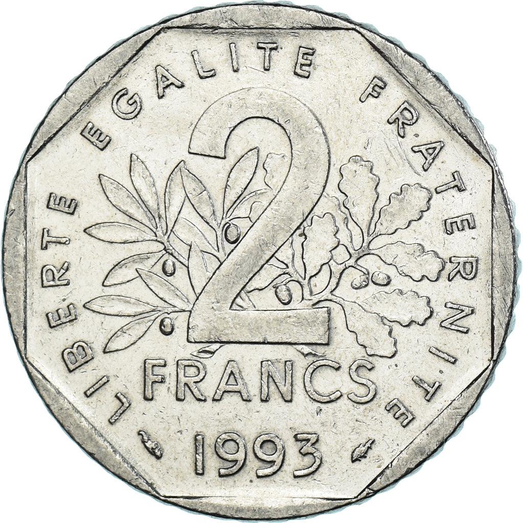 Munten, Frankrijk, 2 Francs, 1993