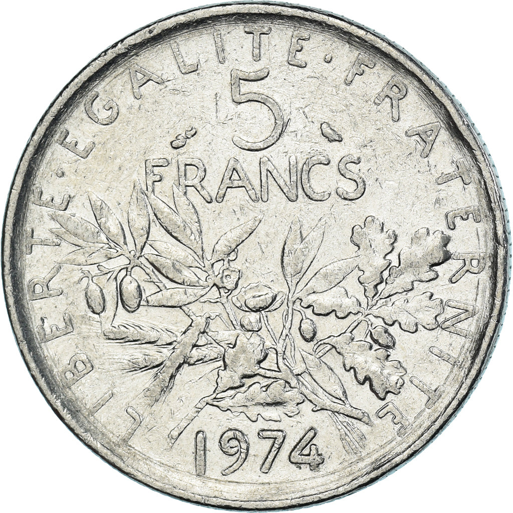 Münze, Frankreich, 5 Francs, 1974
