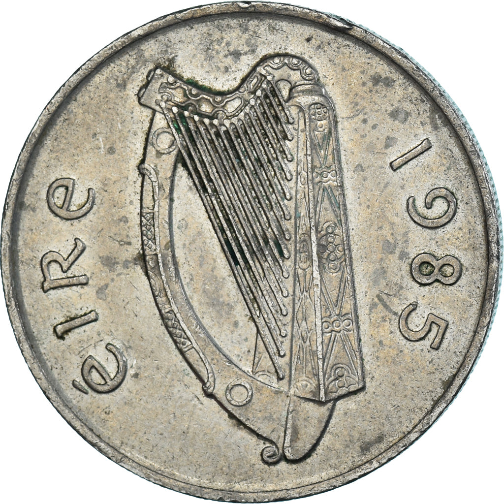 Moeda, Irlanda, 10 Pence, 1985