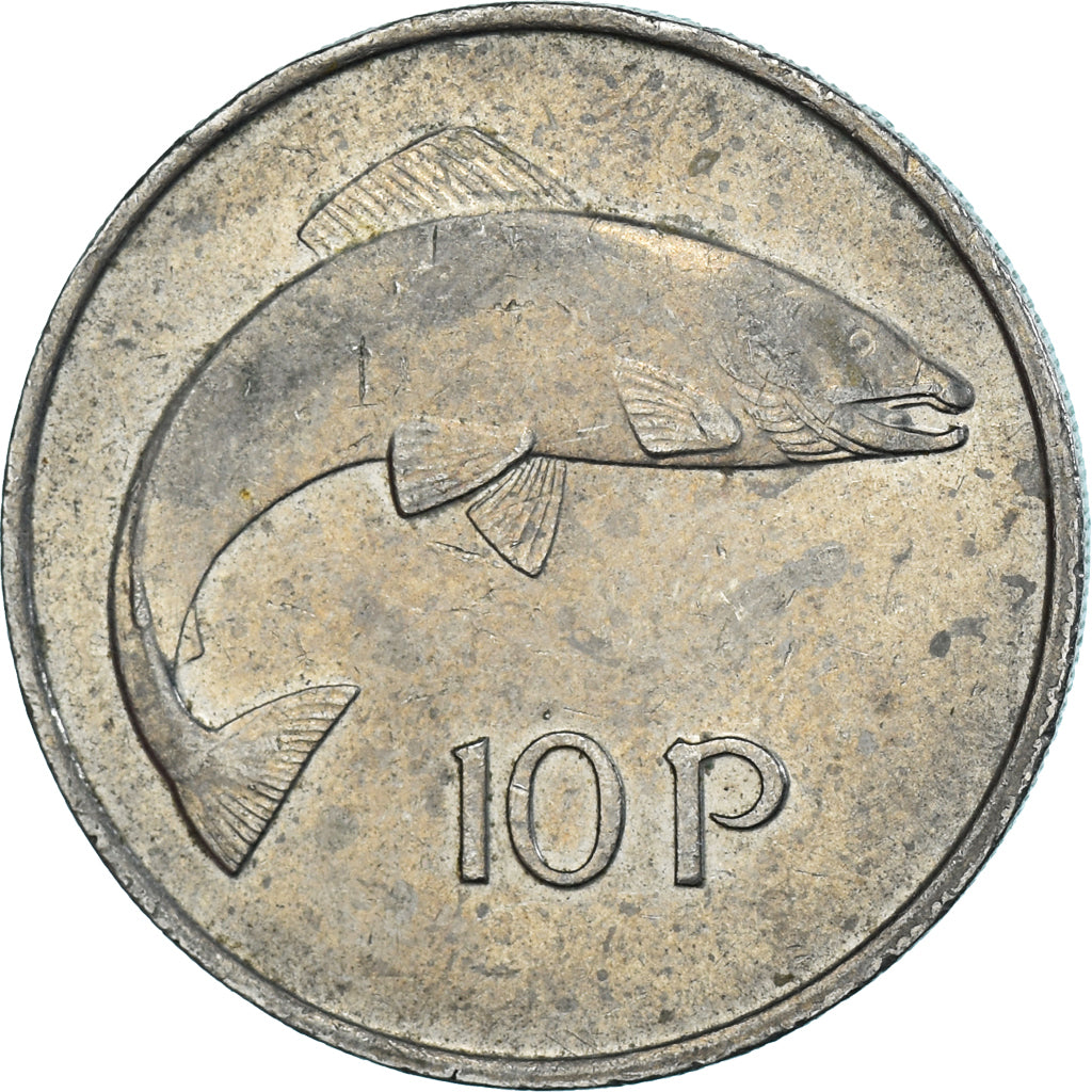 Moeda, Irlanda, 10 Pence, 1985