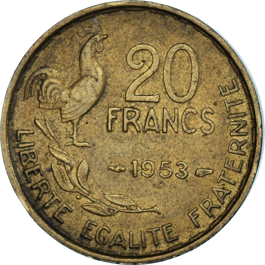Moeda, França, 20 Francs, 1953
