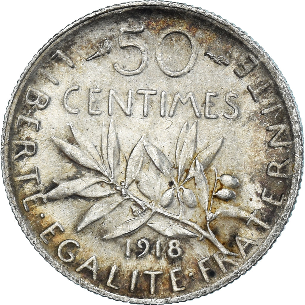 Münze, Frankreich, 50 Centimes, 1918