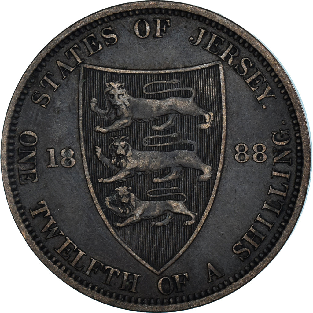 Moeda, Jersey, 1/12 Shilling, 1888