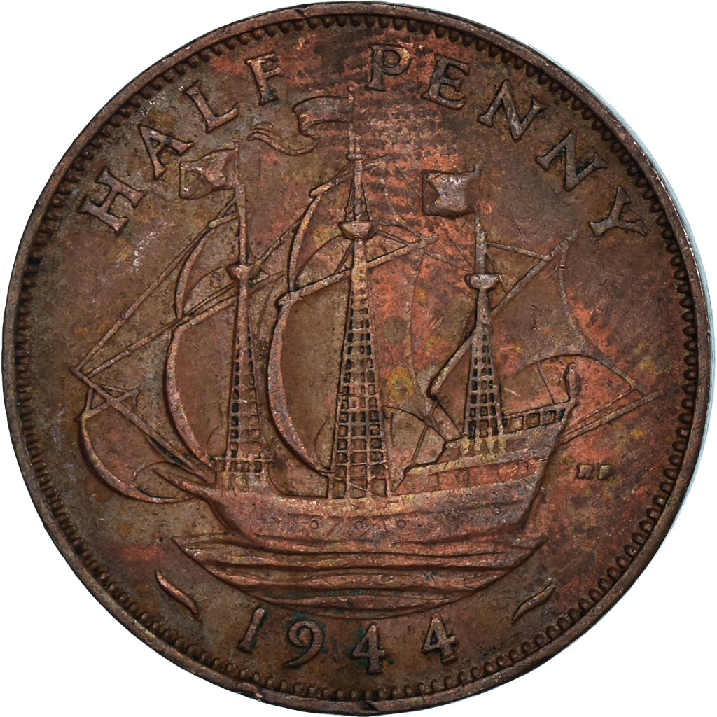 Moneta, Wielka Brytania, 1/2 Penny, 1944