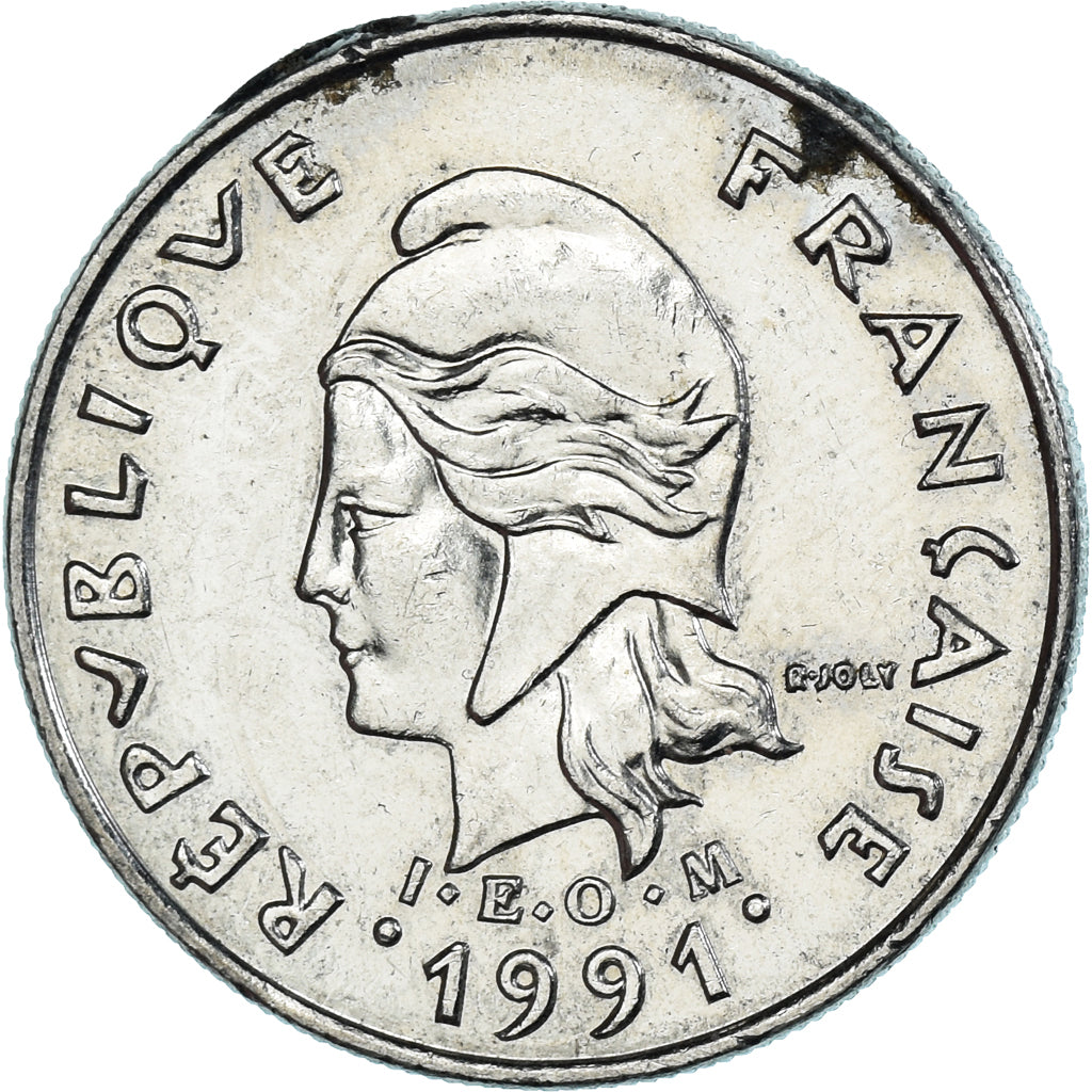 Coin, French Polynesia, 10 Francs, 1991