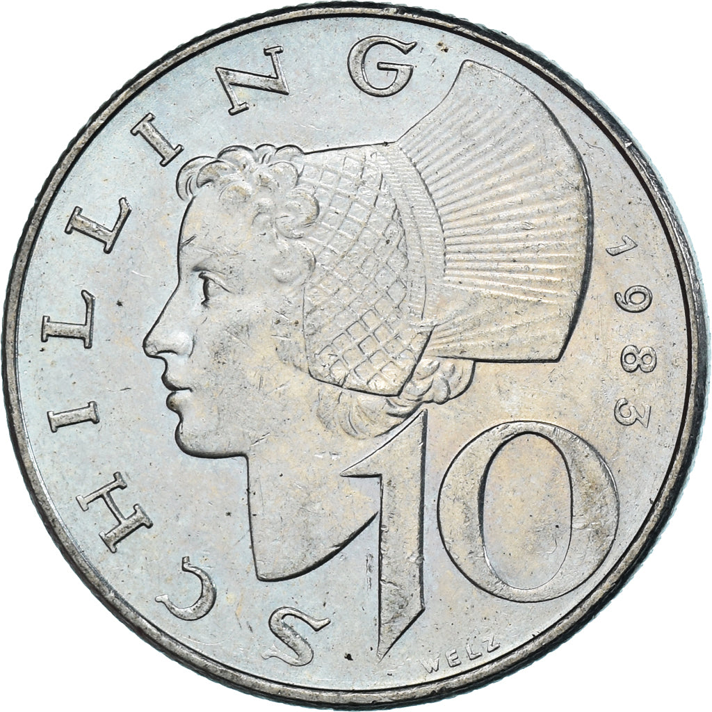 Moeda, Áustria, 10 Schilling, 1983