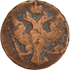 RUSSIA, Denga, 1/2 Kopek, 1744, KM #188, VG(8-10), Copper, 7.63