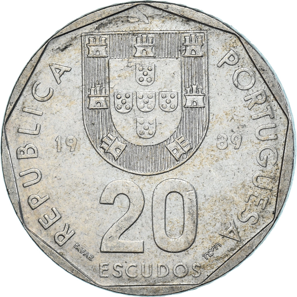 Coin, Portugal, 20 Escudos, 1989