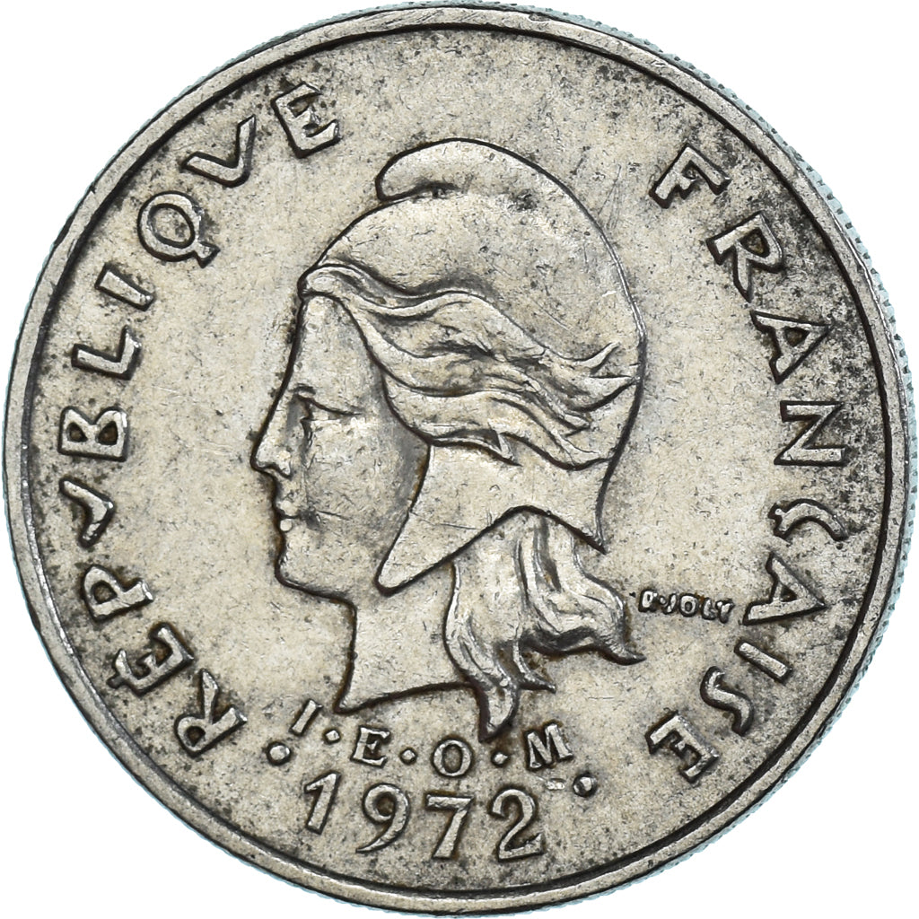 Moeda, Polinésia Francesa, 10 Francs, 1972