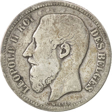 BELGIUM, 2 Francs, 2 Frank, 1868, KM #30.1, VF(20-25), Silver, 9.58
