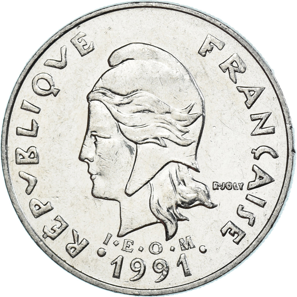 Coin, French Polynesia, 20 Francs, 1991