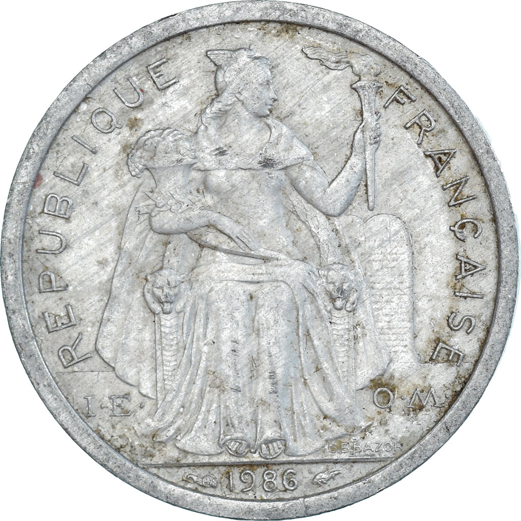Monnaie, Polynésie française, 2 Francs, 1986