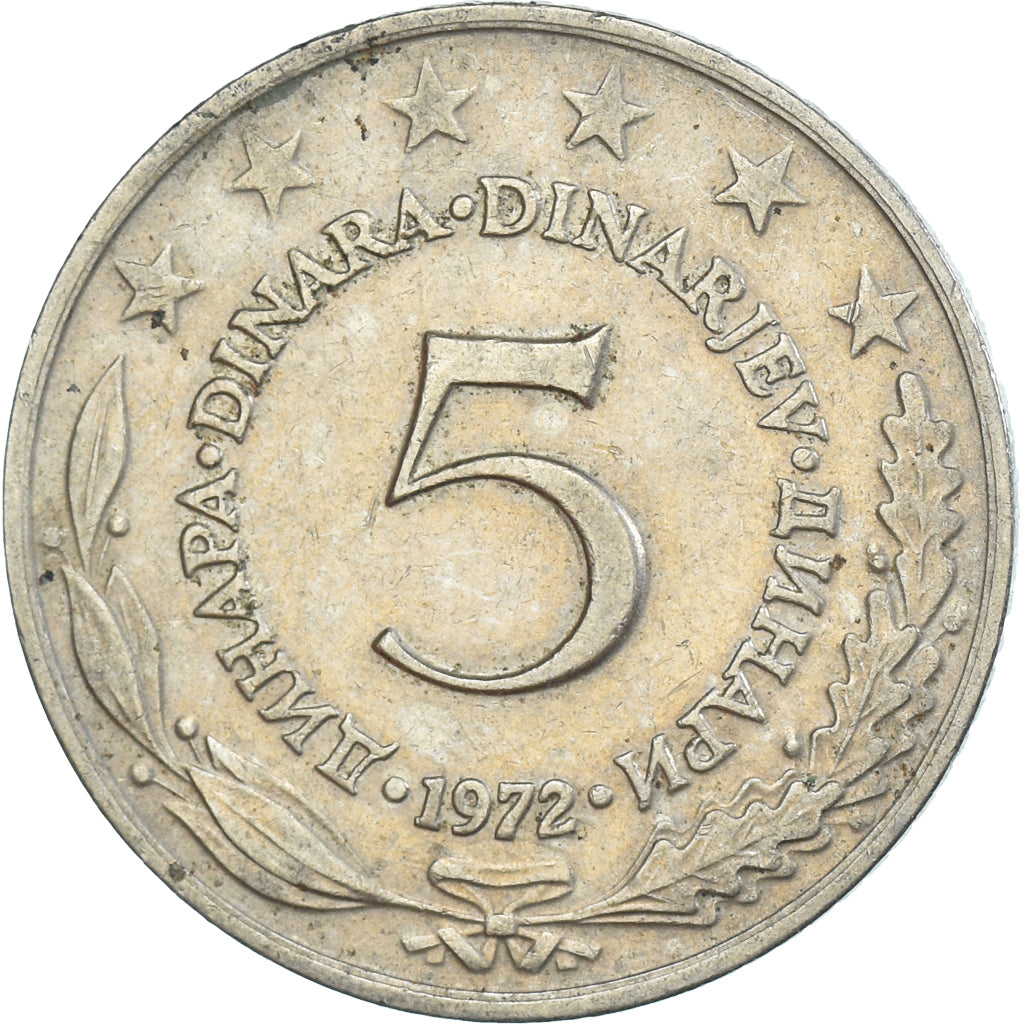 Moneta, Iugoslavia, 5 Dinara, 1972
