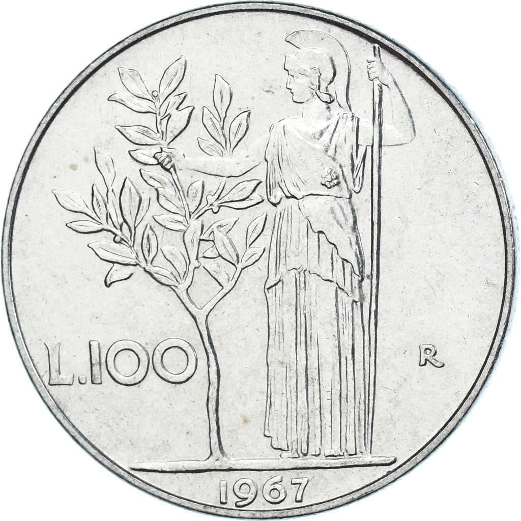 Moneda, Italia, 100 Lire, 1967