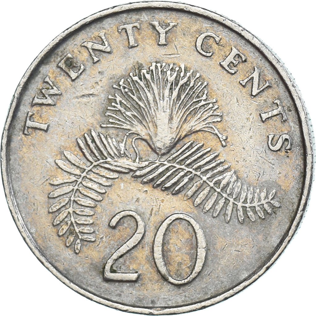 Coin, Singapore, 20 Cents, 1989