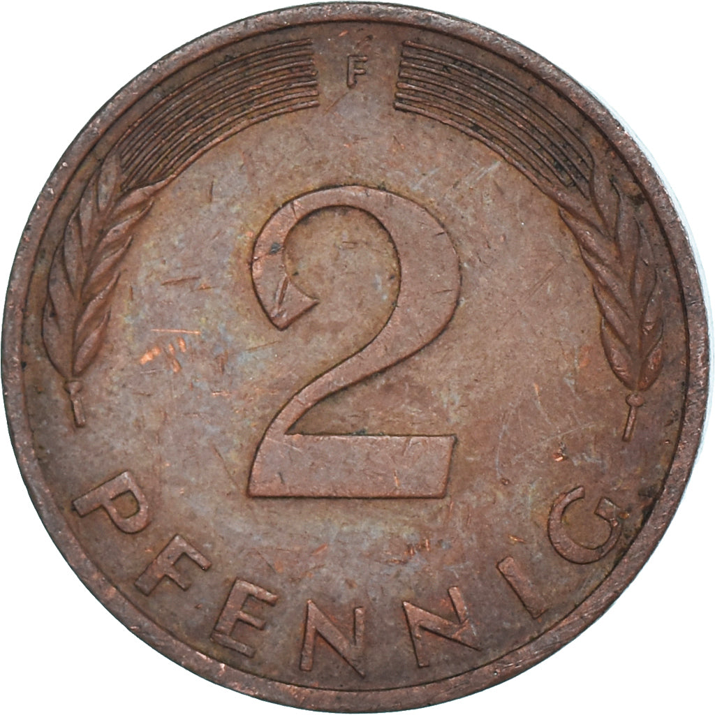 Moeda, Alemanha, 2 Pfennig, 1977