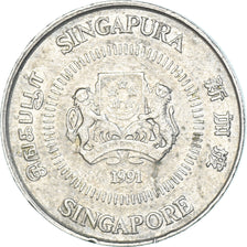 Coin, Singapore, 10 Cents, 1991