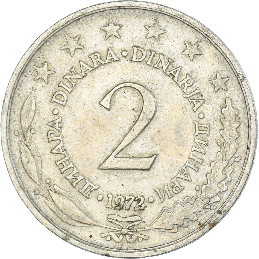 Monnaie, Yougoslavie, 2 Dinara, 1972