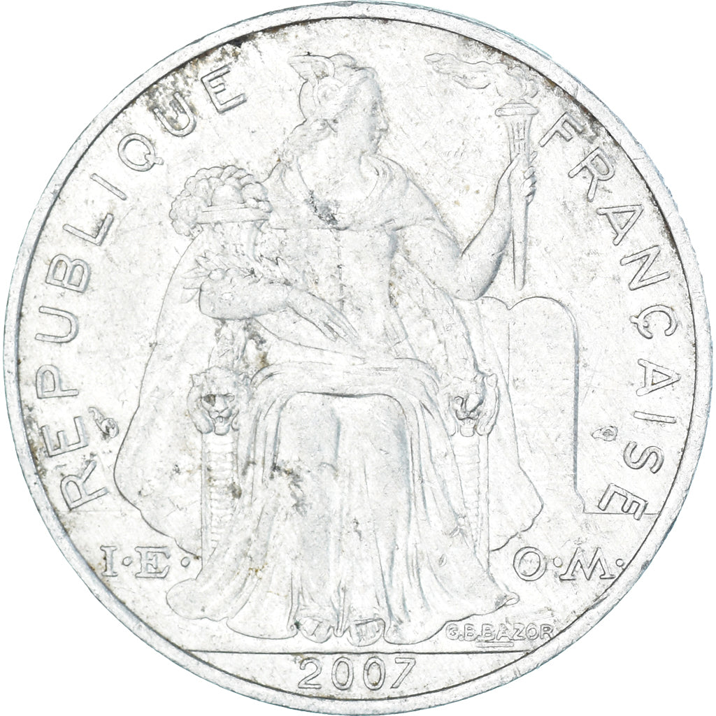 Monnaie, Polynésie française, 5 Francs, 2007