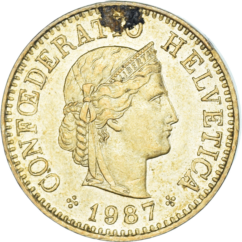 Moneda, Suiza, 5 Rappen, 1987